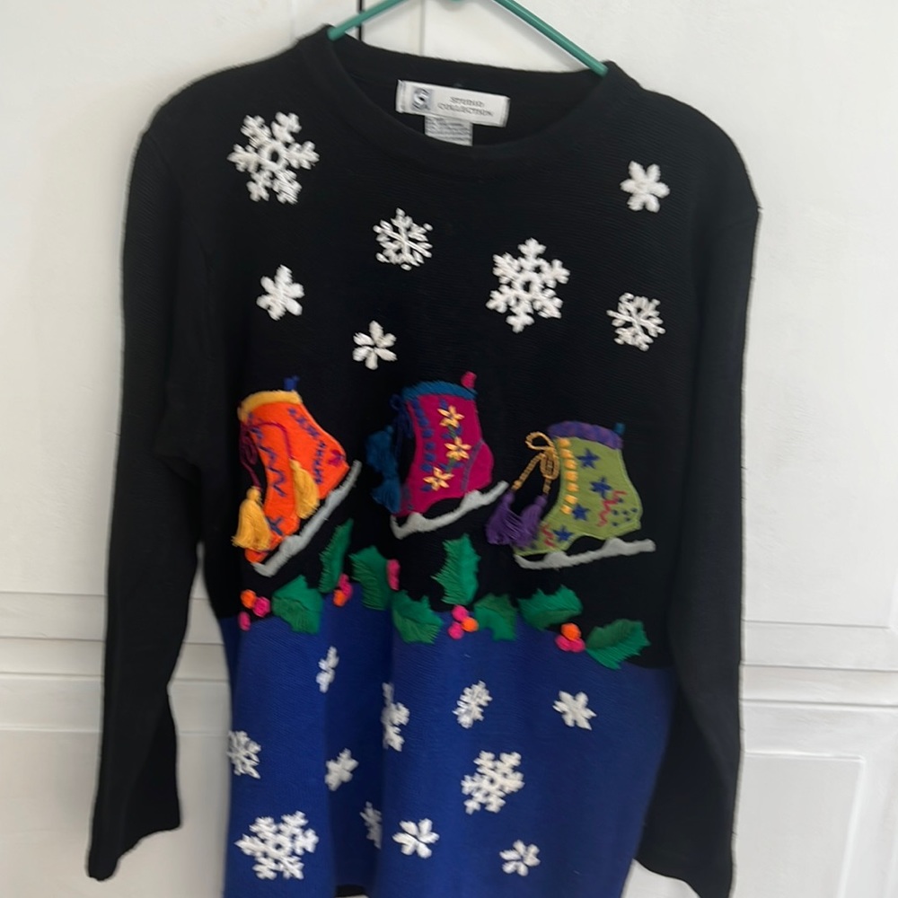 Ice Skate and Snowflakes Sweater